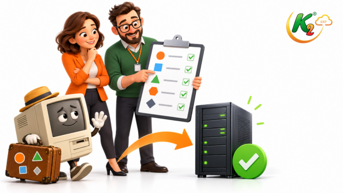 Керівниця та IT-адміністратор перевіряють перелік систем і готують планову заміну ERP